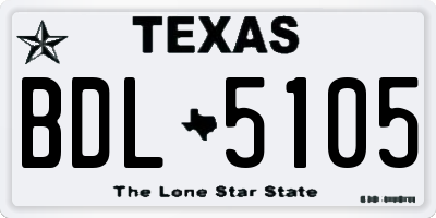 TX license plate BDL5105