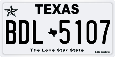 TX license plate BDL5107
