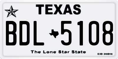 TX license plate BDL5108