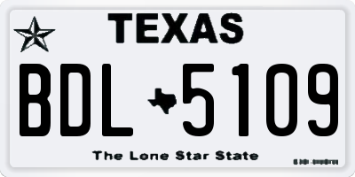 TX license plate BDL5109