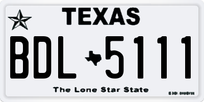 TX license plate BDL5111