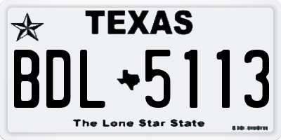 TX license plate BDL5113
