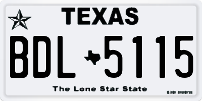 TX license plate BDL5115