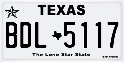 TX license plate BDL5117