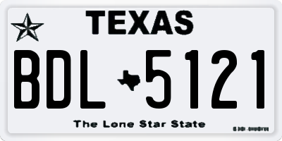 TX license plate BDL5121