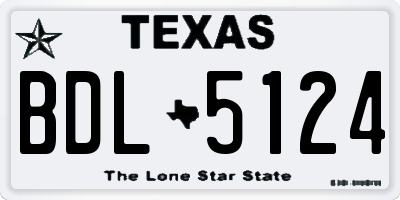 TX license plate BDL5124