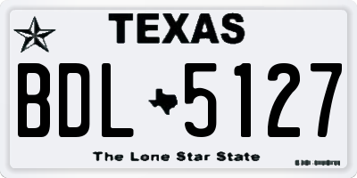 TX license plate BDL5127