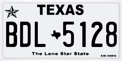 TX license plate BDL5128