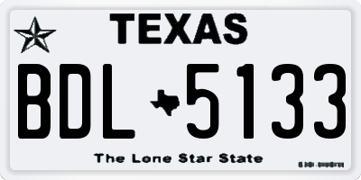 TX license plate BDL5133