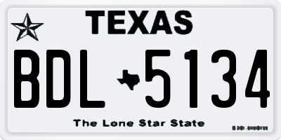 TX license plate BDL5134