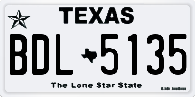 TX license plate BDL5135