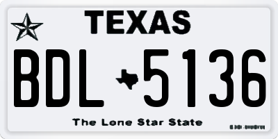 TX license plate BDL5136