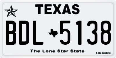 TX license plate BDL5138