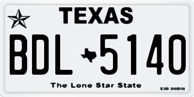 TX license plate BDL5140