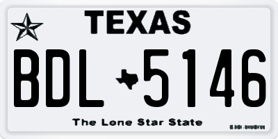 TX license plate BDL5146