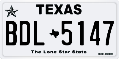TX license plate BDL5147