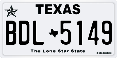 TX license plate BDL5149