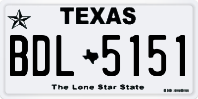 TX license plate BDL5151
