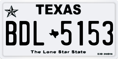 TX license plate BDL5153