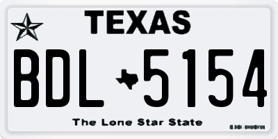TX license plate BDL5154