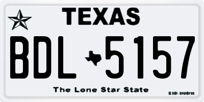 TX license plate BDL5157
