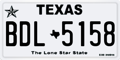 TX license plate BDL5158