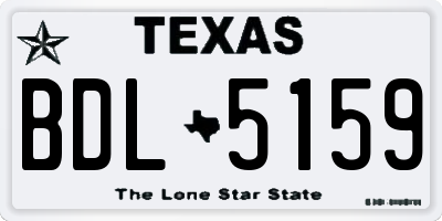 TX license plate BDL5159