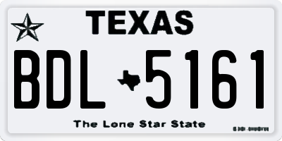 TX license plate BDL5161