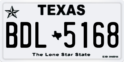 TX license plate BDL5168