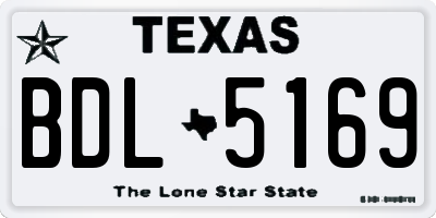 TX license plate BDL5169