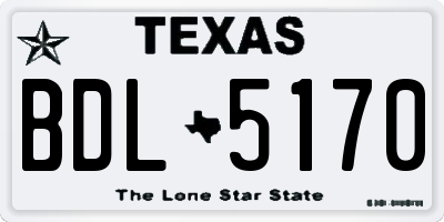 TX license plate BDL5170