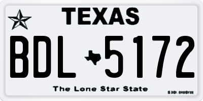 TX license plate BDL5172