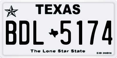 TX license plate BDL5174