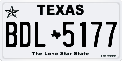 TX license plate BDL5177
