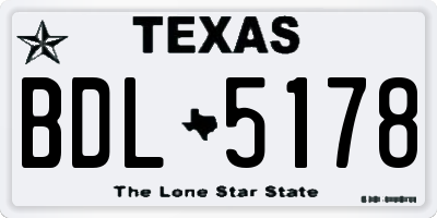 TX license plate BDL5178