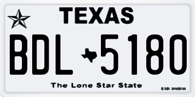 TX license plate BDL5180