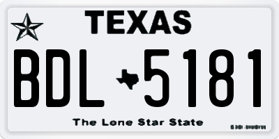 TX license plate BDL5181