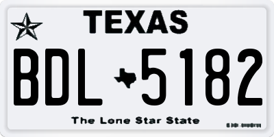 TX license plate BDL5182