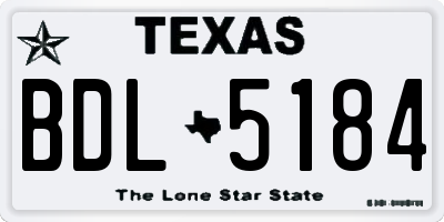 TX license plate BDL5184