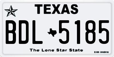 TX license plate BDL5185