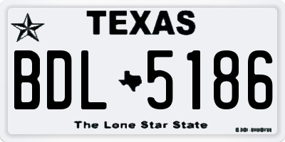 TX license plate BDL5186
