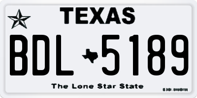TX license plate BDL5189