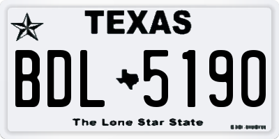 TX license plate BDL5190