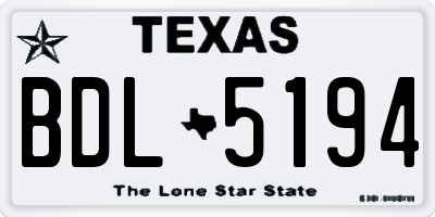 TX license plate BDL5194