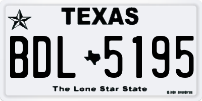 TX license plate BDL5195