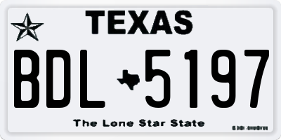 TX license plate BDL5197