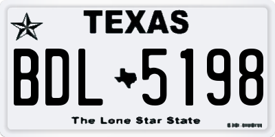 TX license plate BDL5198