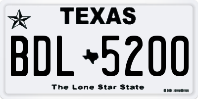 TX license plate BDL5200