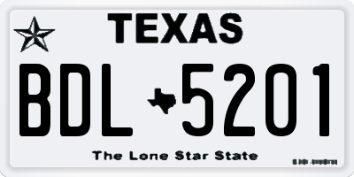 TX license plate BDL5201