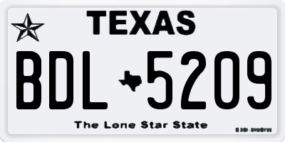 TX license plate BDL5209